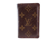 Louis Vuitton Monogram Card Wallet Holder Bifold Brown Vintage