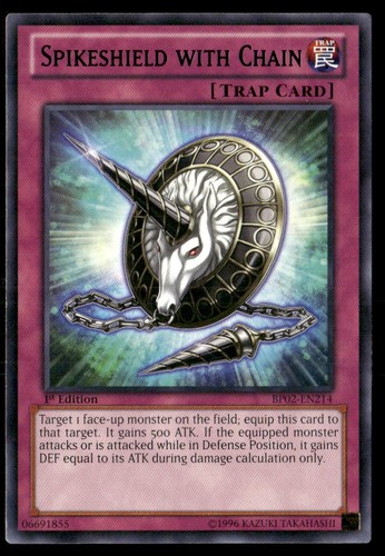 Spikeshield with Chain [Mosaic Rare 1st Edition] BP02-EN214 card