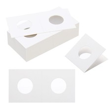 2x2 Coin Flips, 250pcs 23mm Cardboard Coin Holder Paper Coin Holders, White