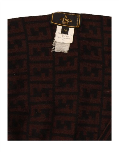 Bufanda rectangular FENDI para hombre talla única marrón bloque de color lana virgen A203 - Imagen 4 de 4