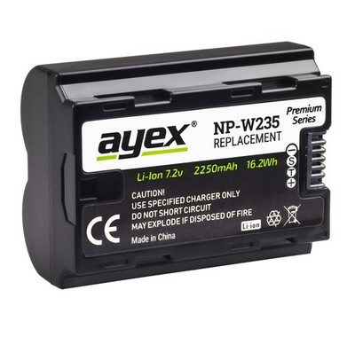 ayex NP-W235 Akku für zB Fujifilm XT-5 XT-4 Leistungsstark 2250mAh