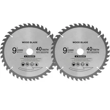 9 Inch Table Saw Blade, (2 Pack) 9" Circular Blade 40 Tooth Silver 