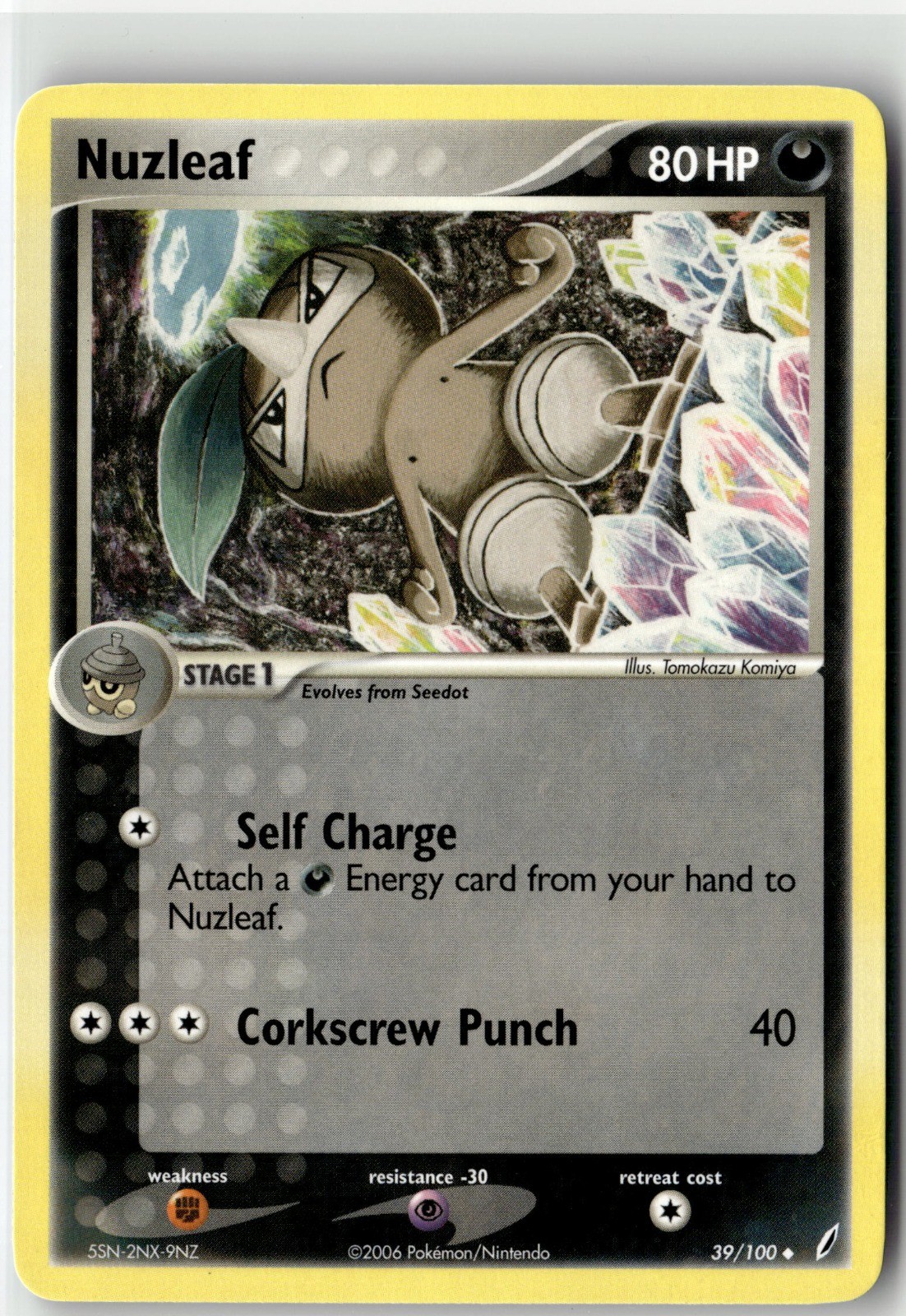 Nuzleaf Uncommon Crystal Guardians 39/100 NM