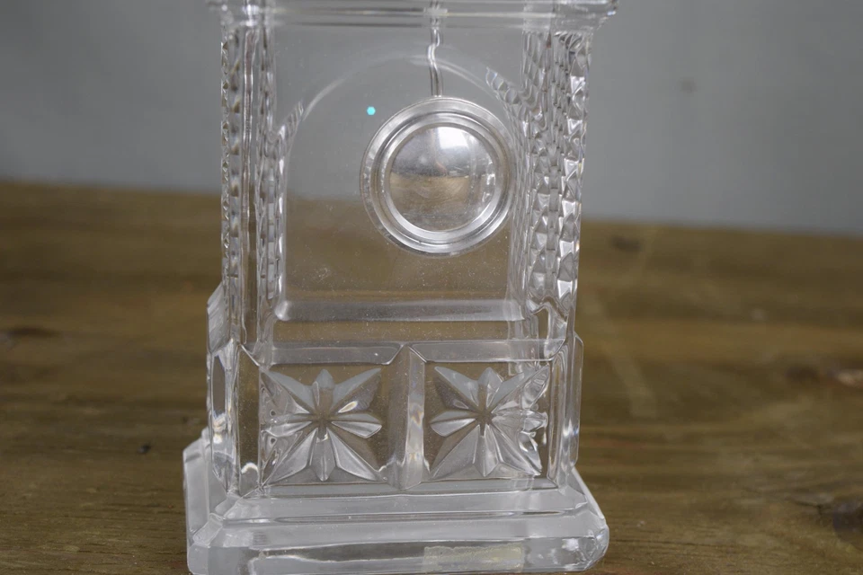Crystal Legends Quartz Cut Crystal Mantel Clock Grandfather Style Clear Pendulum - Image 3 of 4