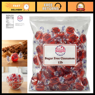 Sugar-Free Cinnamon Candy 1 lb - Sweet & Spicy Sugarless Drops for Snacks, Parti