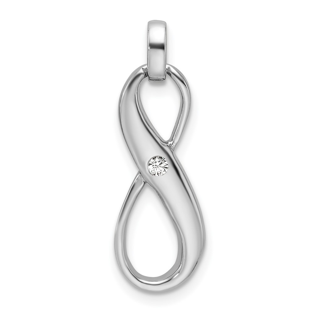 Sterling Silver Rhodium-plated with Cubic Zirconia Infinity Symbol Pendant