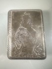 Antique 800 Silver Art Nouveau French Women Engraved Cigarette Case
