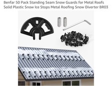 50 Pack Snow Guards for Metal Roofs Standing Seam Snow Guards Ice Stops Metal Ro