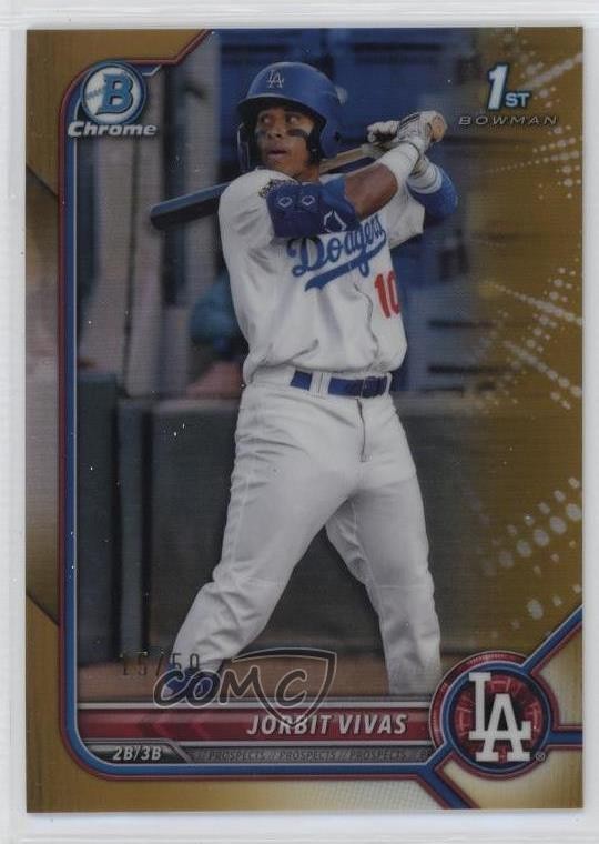 2022 Bowman Chrome Prospects Gold Refractor 15/50 Jorbit Vivas #BCP-24 10yf