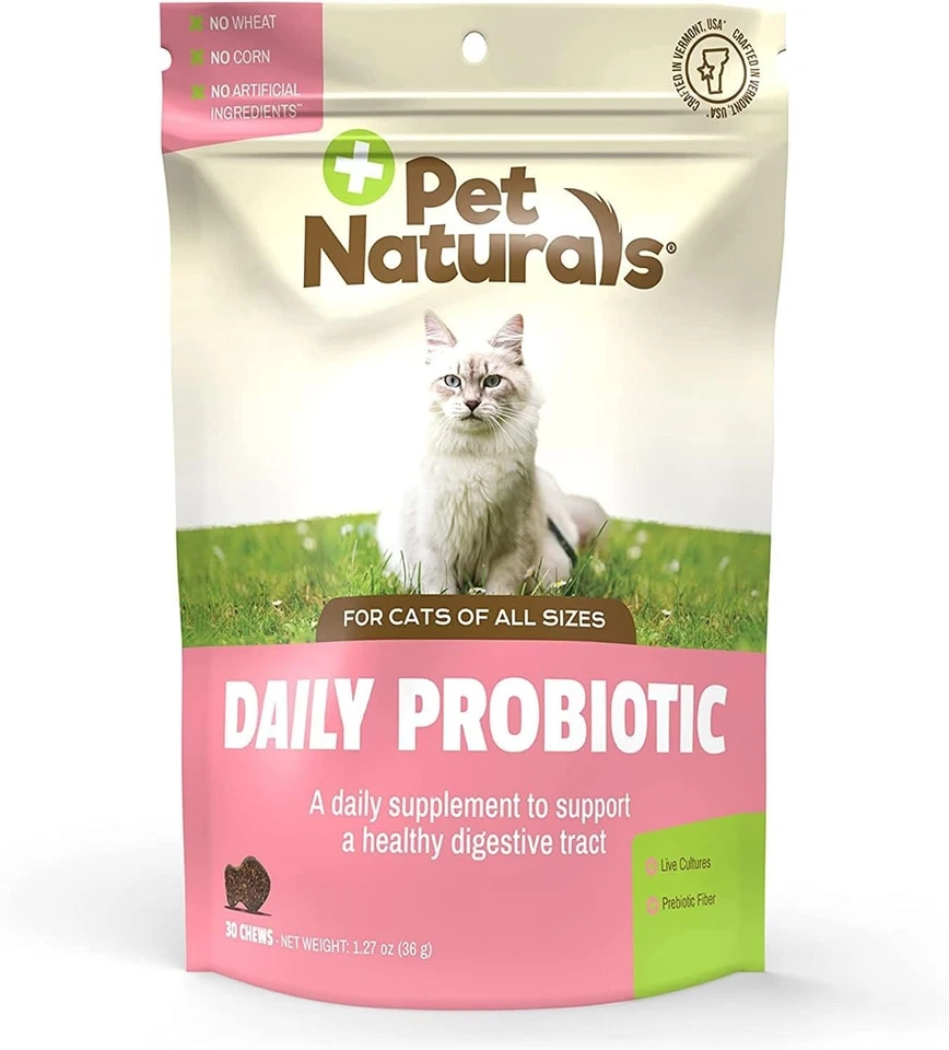 PET NATURALS Daily Probiotic for Cats, 30 Chews - Digestive and Immune Support Supplement for
