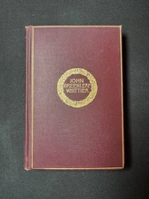 1894 Antique Poetry Book – Poetical Works of John Greenleaf Whittier – Burgundy