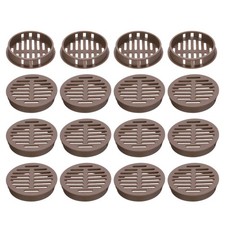 20 Pcs 50mm Air Vents Bathroom Home Wardrobe Circular Soffit Vents Brown Plastic