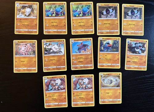Pokemon TCG Fighting Type 13 Card Lot Marowak Mankey Gliscor Rhydon Rockruff