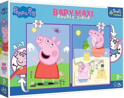 Trefl 43001 Baby Maxi Puzzle 2x10 Peppa's Sunny Day 2+ Jahre