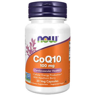 Coenzym Q10 (CoQ10) 100 mg mit Weißdornbeere 30 Veg-Kapseln Now Foods