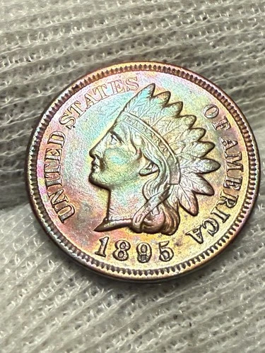 1895 Indian Head Cent Penny, Brilliant RED, Lustrous Solid Gem BU++ Better Date!