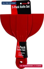 4718 3-Piece Plastic Putty Knife Set, Scraper Tool, Spackle Paint, 1