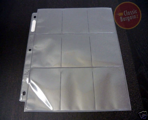 Collectible Trading Card Plastic Pocket Page Sleeve x10