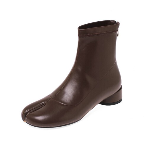 Womens Fashion Ankle Boots Tabi Shoes Flat Split Toe Stretched Zipper Shoes Size - Imagen 14 de 18