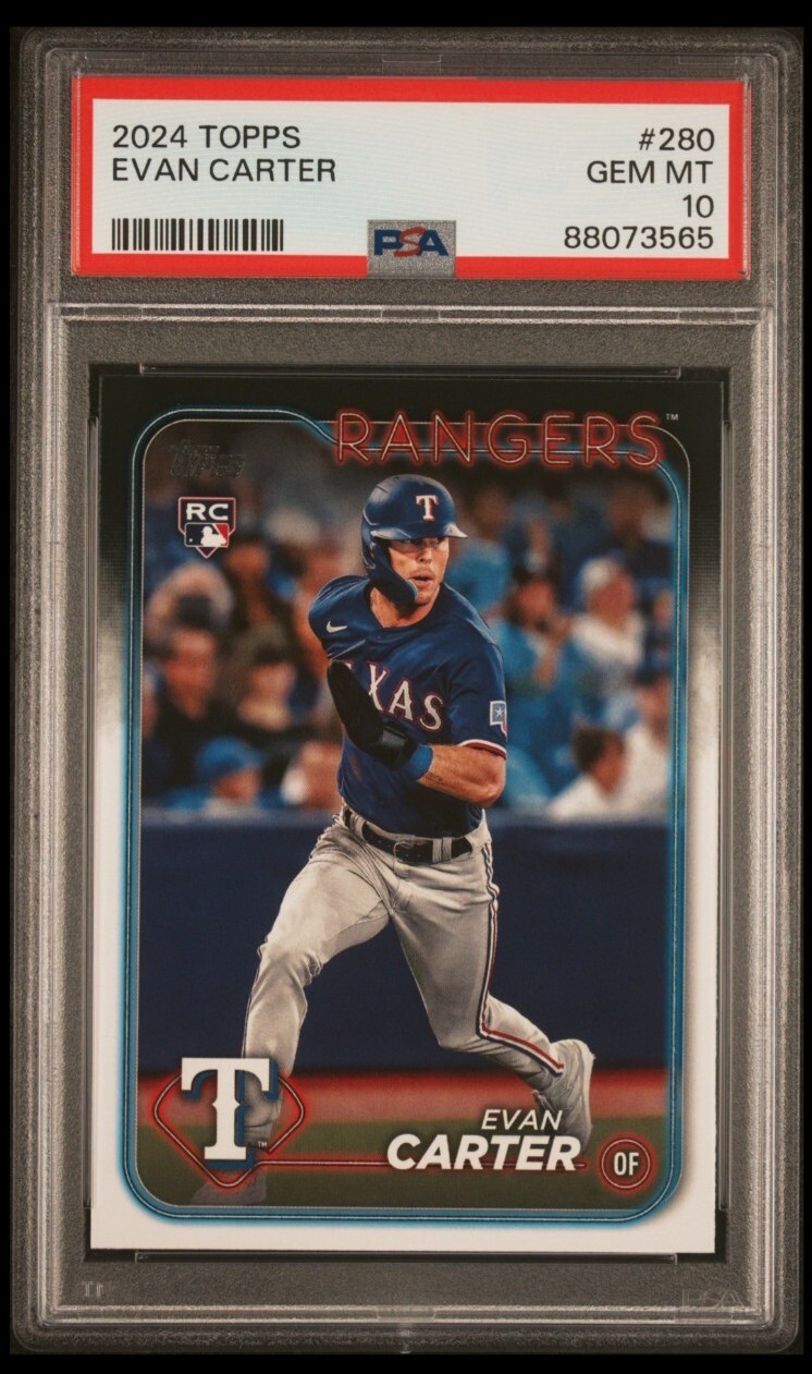 2024 Topps Evan Carter PSA 10 Rookie Rangers #280 RC