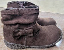 Children's Place Toddler Girl's Brown Ankle Boots With Side Bow Size 7