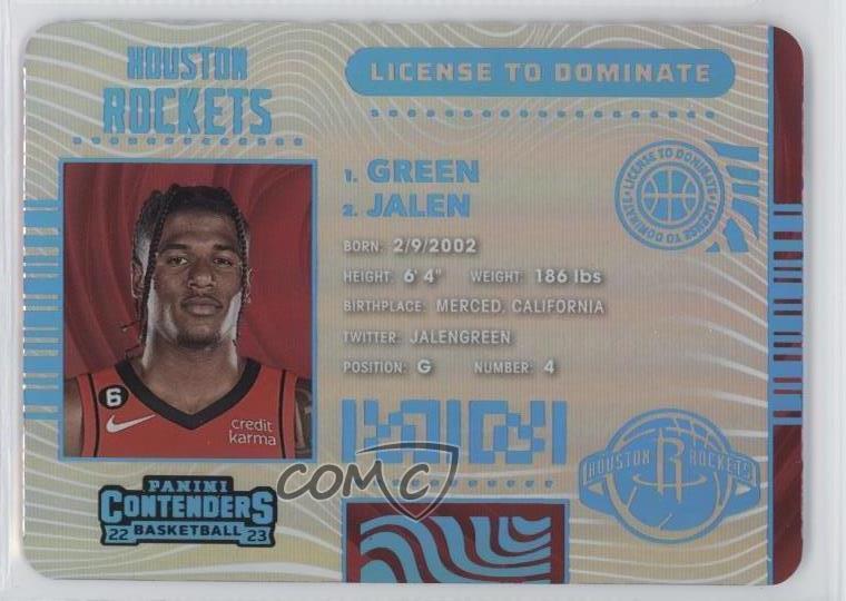 2022-23 Panini Contenders License to Dominate Jalen Green #2