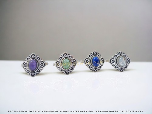 Lapis Lazuli & Mix Gemstones 925 Sterling Silver Plated Rings Wholesale Lot/Bulk - Picture 5 of 6