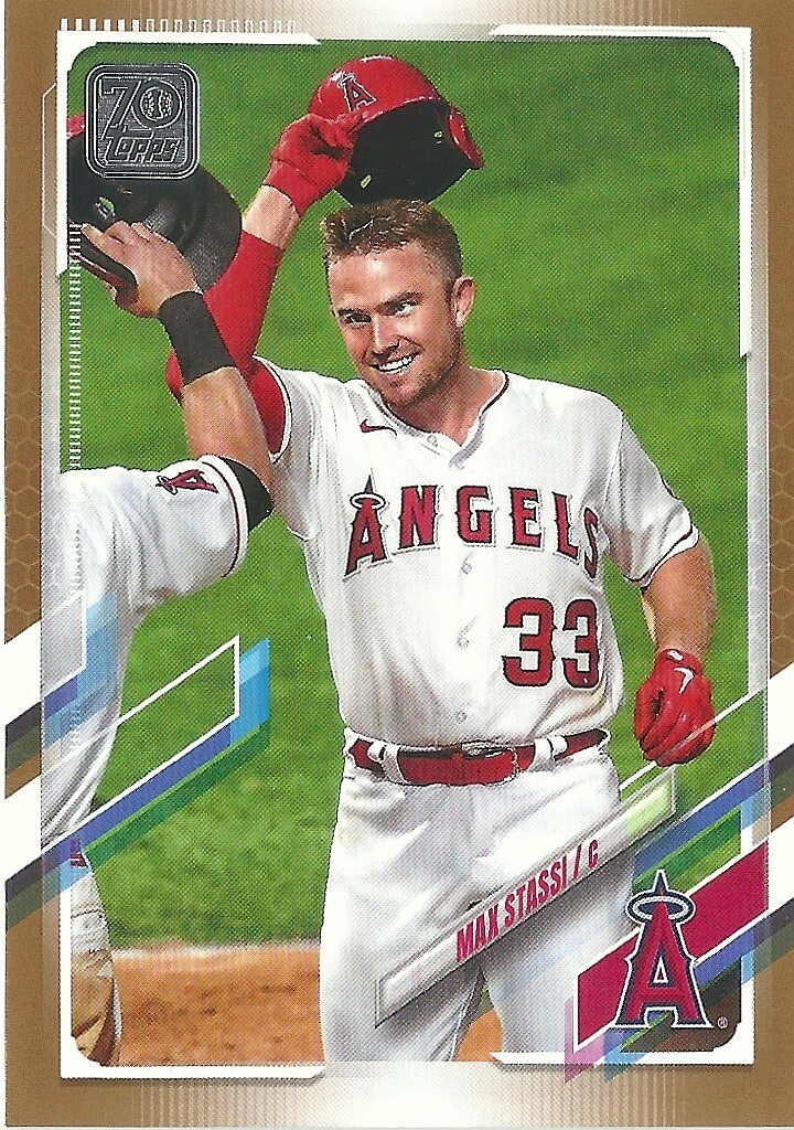  2021 TOPPS BASEBALL - MAX STASSI - GOLD PARALLEL - #168 - ANGELS - 0969/2021 