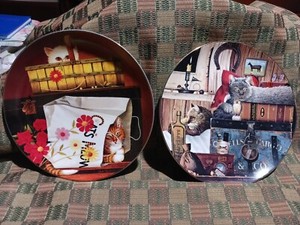 2 Bradford Exchange Cat Plates 2001 Purr-fect Pairs Kitty Cargo Hide & Seek LE