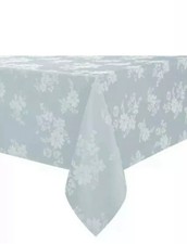 Spring Jubilee Damask Tablecloth - 60" X 120" Wedding Party Mist Teal Oblong