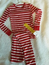 Kids' Striped 100 Cotton 2 piece Pajama Set - Red Size 6 Unisex Long Sleeve