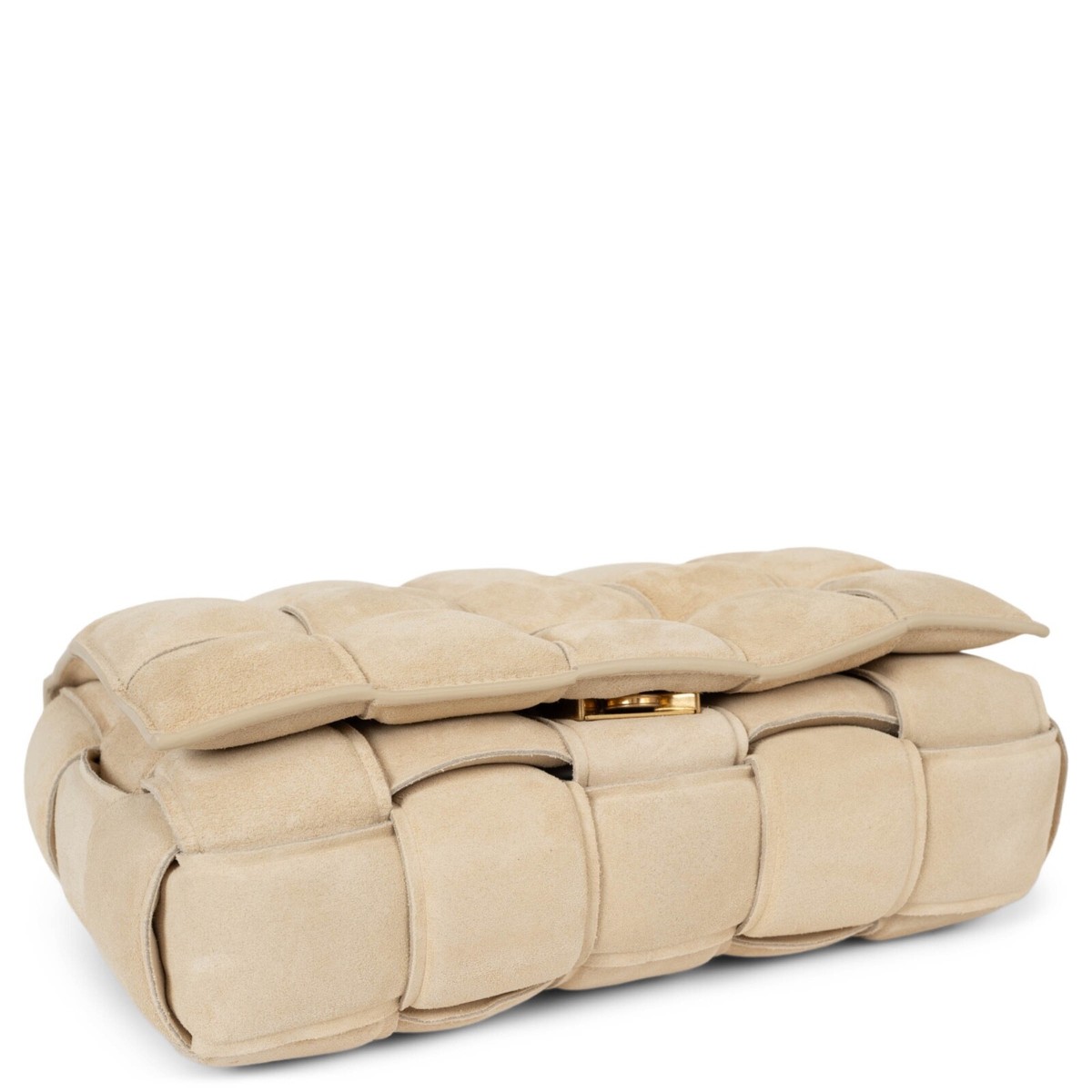 71877 auth BOTTEGA VENETA Porridge beige suede CHAIN CASSETTE