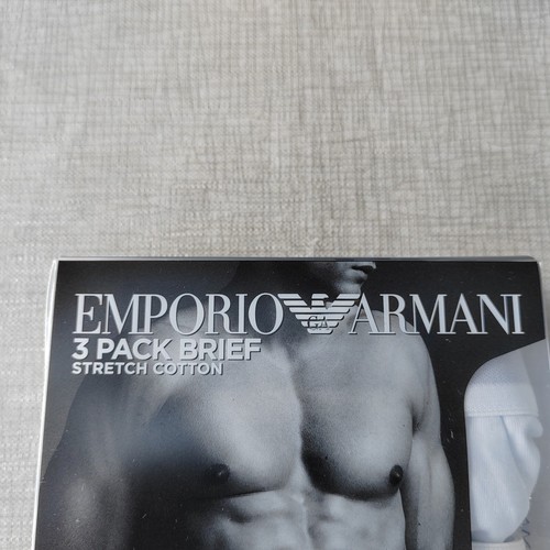 Emporio Armani 3-Pack Briefs Men's Large CC715 111734 White Underwear - Picture 7 of 11