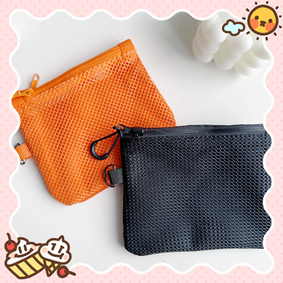 Portable Nylon Organizer Pouch Small Bag Multi-purpose Storage Black and Orange