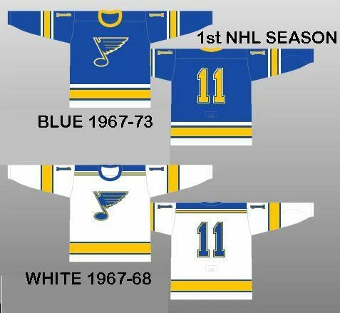 HOCKEY ST LOUIS BLUES JERSEY VINTAGE CLASSIC RETRO UNIFORM 1967 TO 1984 SEASON