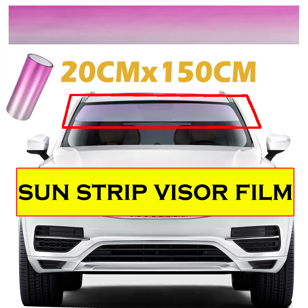 Pink Sun Visor Strip Tint Film Car Front Windshield UV Shade Banner Accessories