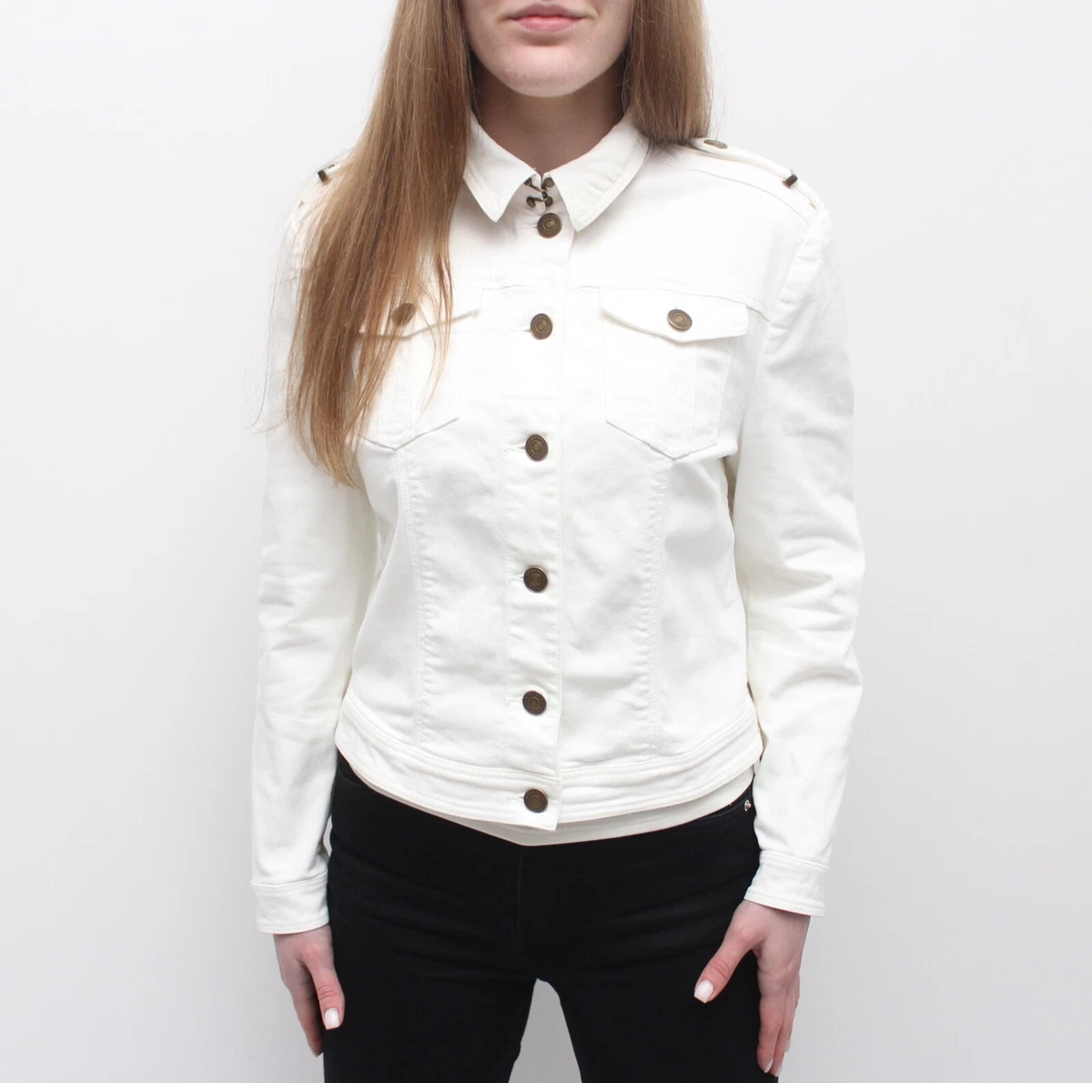 Burberry white top denim jacket
