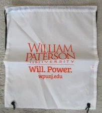 William Paterson Drawstring Cinch Sack Backpack School Tote Gym Beach Travel Bag