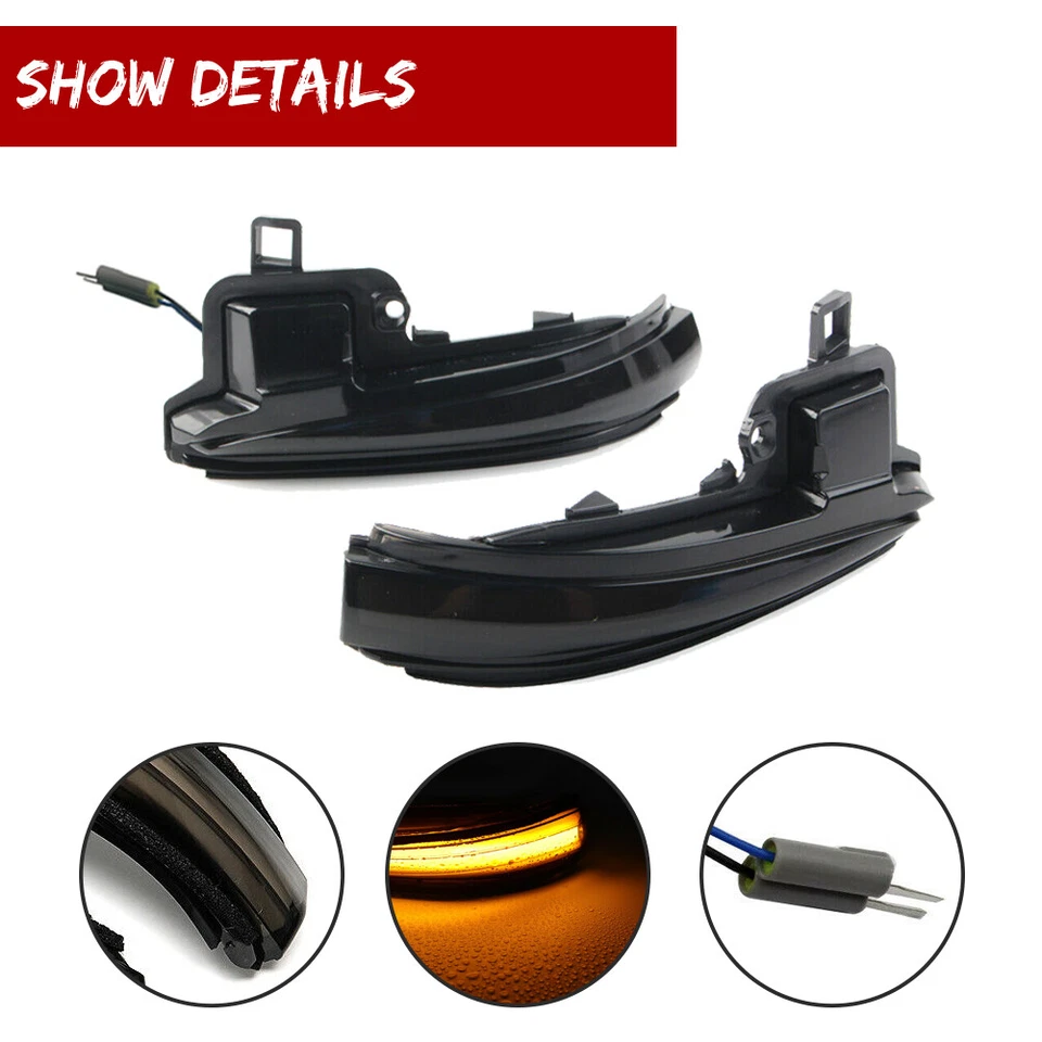 Luces de señal de giro LED ahumadas para espejo retrovisor lateral secuencial Toyota Tacoma 2016-2023 Foto 3 de 4