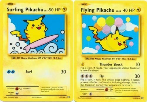 Flying Surfing Pikachu Secret Rare Pokemon Tcg Xy Evolutions 111 110108 Lp