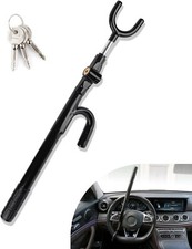 Steering Wheel Lock, Heavy Duty Anti-Theft Device, Adjustable Length for Cars, T