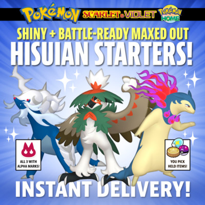 ✨SHINY HISUIAN DECIDUEYE TYPHLOSION SAMUROTT BUNDLE ✨ Pokemon