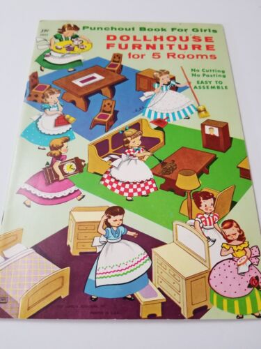 Vintage Dollhouse Furniture Paper Punch out Lowe James & Jonathan 1967 Uncut