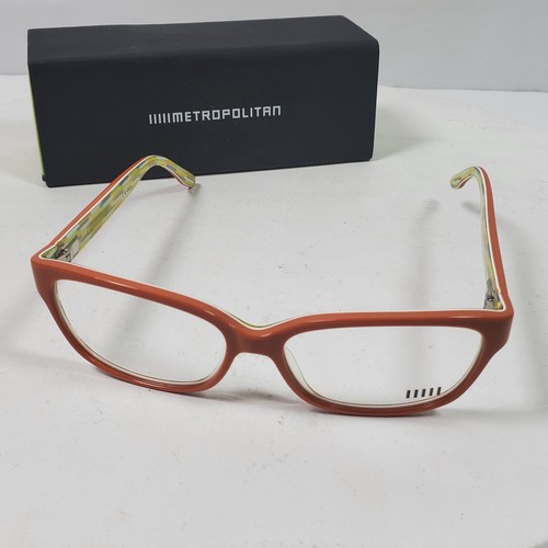 Vintage NOS Metropolitan Eyeglass Frames 55 15 135 Orange Yellow Blue - Picture 3 of 8