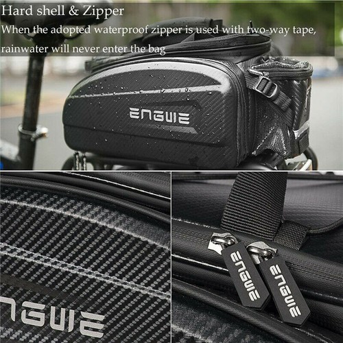 2024 Bicycle Rear Seat Storage Bag Bike Rack Handbag Pannier Waterproof Black - Picture 1 of 11