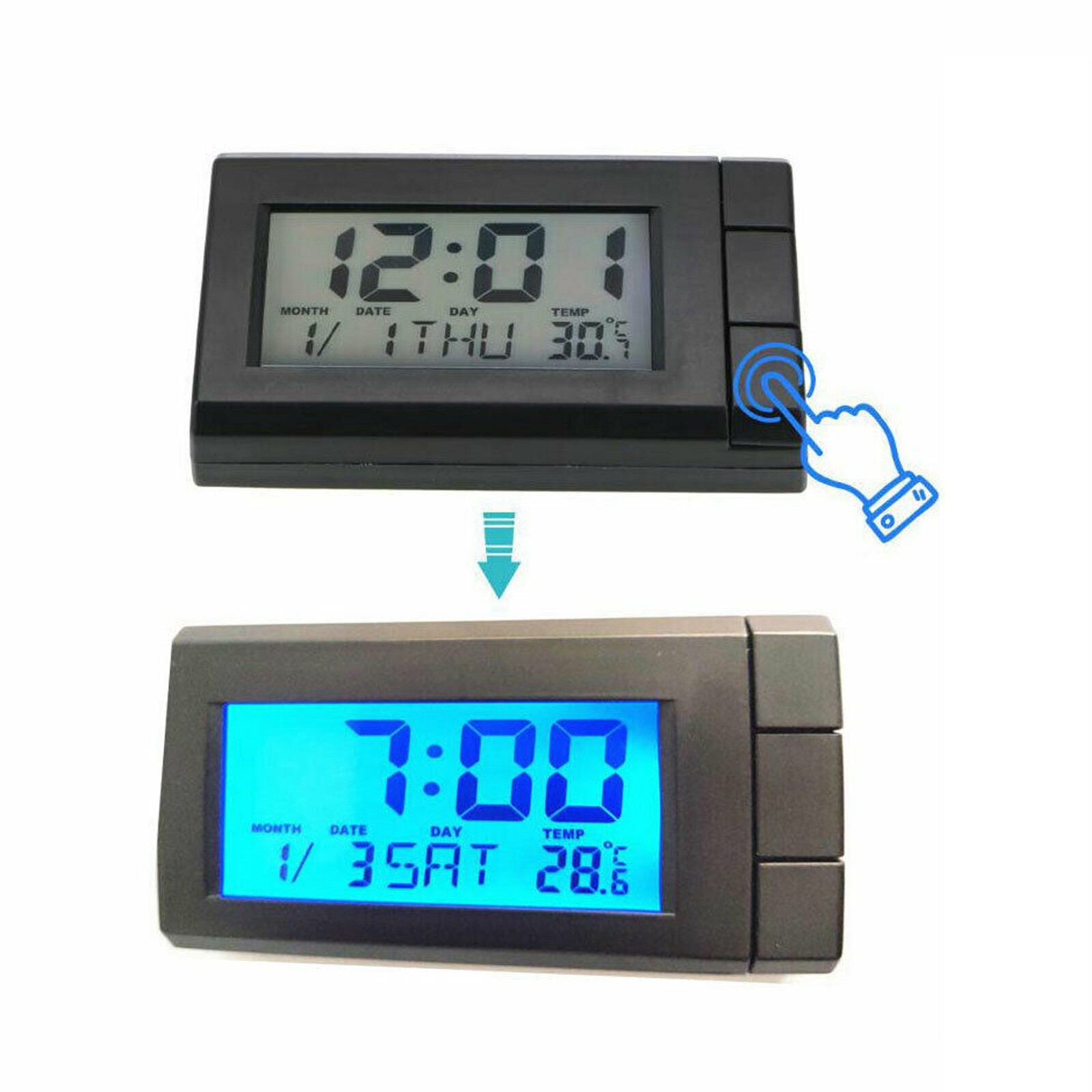Ornaments Small Clocks ar Dashboard Digital LCD Desk Date Time Clock eBay