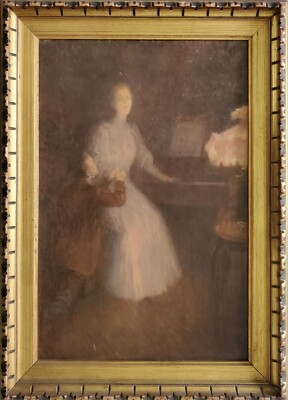 Ölgemälde Der Antrag La Declaration d´Amour Paul Albert Steck 1890 Symbolismus