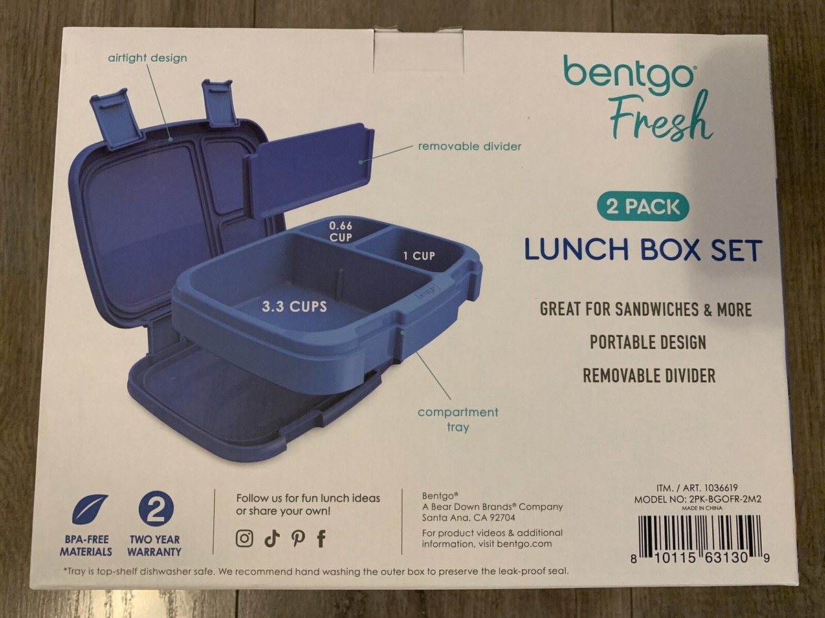 弁当箱・水筒 bentgo Fresh 2 PACK LUNCH BOX SET Bentgo Fresh Large Bento-Style Adult Lunch Box Containers, 2
