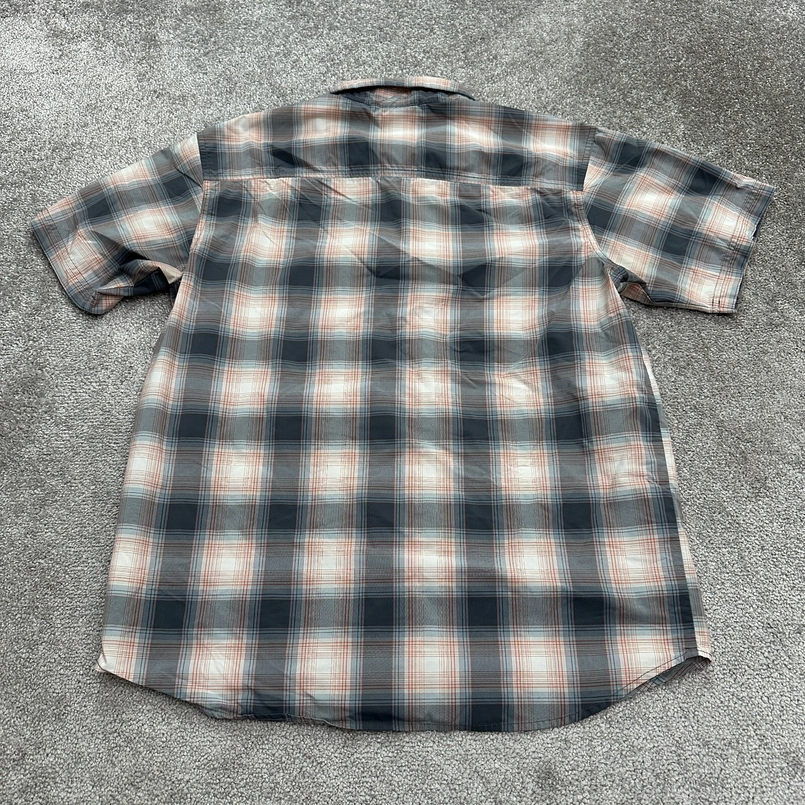 Columbia Omni Wick Shirt Mens Large Multi Plaid Short Sleeve Fishing Outdoor Top