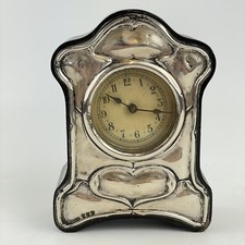 Antike massive Silber Jugendstil Tischuhr Stiefel reine Drogerie 1911 13,1 cm